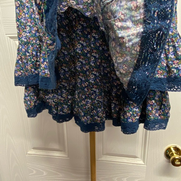 Aeropostale Womens Floral Overlay Ruffle Lace Mini Skirt Size XL Western Y2K - Picture 3 of 8